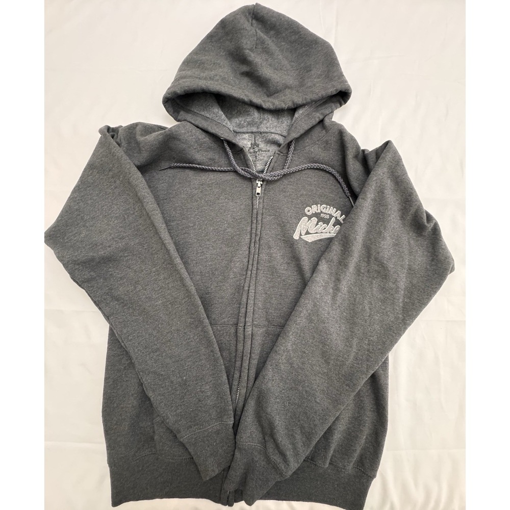 Disney Original Mickey Mouse 28 Zip Up Hoodie Size Small Adults Gray
